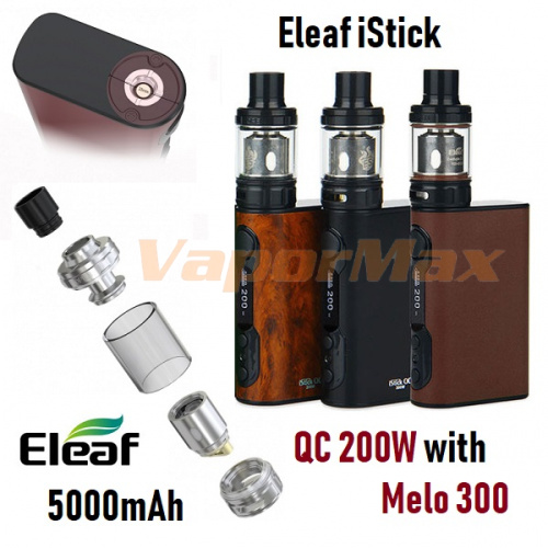Eleaf iStick QC 200W with Melo 300 Kit- 5000mAh фото 2
