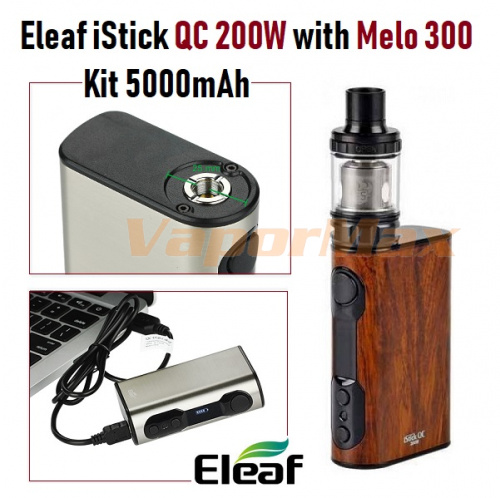 Eleaf iStick QC 200W with Melo 300 Kit- 5000mAh фото 4