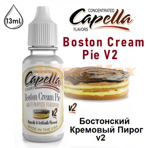 Ароматизатор Capella - Boston Cream Pie V2 (Бостонский Кремовый Пирог v2) 13мл купить в Москве, Vape, Вейп, Электронные сигареты, Жидкости