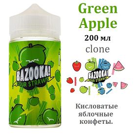 Жидкость Bazooka Sour Straws - Green Apple (clone, 200мл)