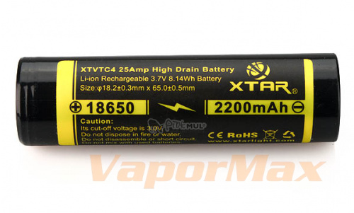 Аккумулятор  XTVTC4 18650 2200mAh (25A) купить в Москве, Vape, Вейп, Электронные сигареты, Жидкости фото 6