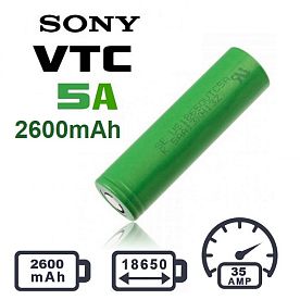 Аккумулятор Sony VTC5а 2600 мАч (35А) купить в Москве, Vape, Вейп, Электронные сигареты, Жидкости