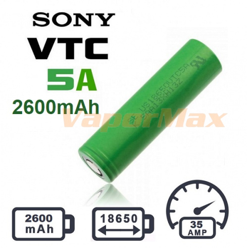 Аккумулятор Sony VTC5а 2600 мАч (35А) купить в Москве, Vape, Вейп, Электронные сигареты, Жидкости