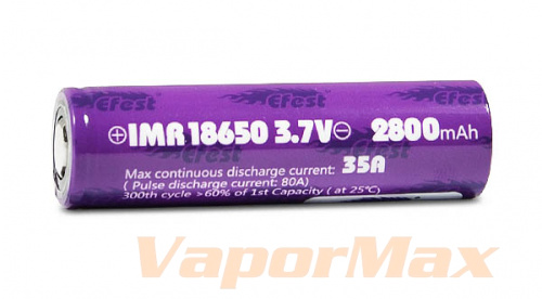 Аккумулятор Efest IMR 18650 2800mAh (35A) купить в Москве, Vape, Вейп, Электронные сигареты, Жидкости фото 2